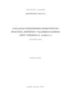 Evaluacija gospodarskih karakteristika hrvatskih, američkih i talijanskih klonova sorte 'Tribidrag' (V. vinifera L.)