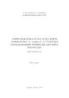 Ampelografska evaluacija sorte 'Svrdlovina' (V. Vinifera L.) u uvjetima vinogradarske podregije Sjeverna Dalmacija