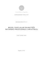 Model parcijalne ravnoteže ratarske proizvodnje u Hrvatskoj