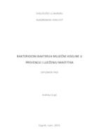 Bakteriocini bakterija mliječne kiseline u prevenciji i liječenju mastitisa