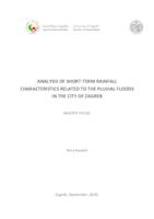 Analysis of short-term rainfall characteristics related to the pluvial floods in the city of Zagreb