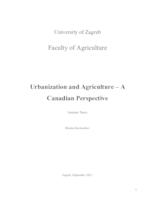 Urbanization and Agriculture - A Canadian perspective