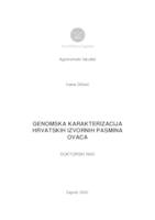 Genomska karakterizacija hrvatskih izvornih pasmina ovaca