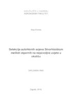 Selekcija autohtonih sojeva Sinorhizobium meliloti otpornih na nepovoljne uvjete u okolišu