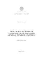 Fauna kukaca iz podreda Sternorrhyncha u nasadima agruma u Republici Hrvatskoj