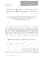 Ruralni turizam u revitalizaciji ruralnog prostora Sisačko-moslavačke županije