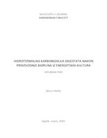 Hidrotermalna karbonizacija digestata nakon proizvodnje bioplina iz energetskih kultura