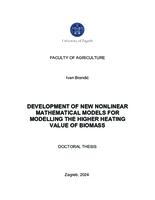 Development of new nonlinear mathematical models for modelling the higher heating value of biomass