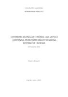 Usporedba sadržaja eteričnog ulja lapova hortenzija primjenom različitih načina ekstrakcije i sušenja