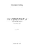 Utjecaj primjene sredstava za vapnjenje na onečišćenje tla teškim metalima