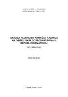 Analiza plodnosti krmača i nazimica na obiteljskim gospodarstvima u Republici Hrvatskoj