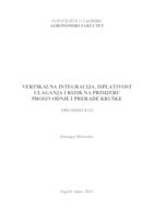 Vertikalna integracija, isplativost ulaganja i rizik na primjeru proizvodnje i prerade kruške