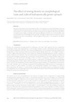 The effect of sowing density on morphological traits and yield of hydroponically grown spinach