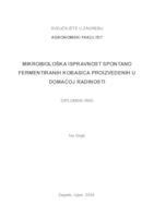 Mikrobiološka ispravnost spontano fermentiranih kobasica proizvedenih u domaćoj radinosti