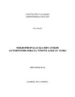 Mikropropagacija hrvatskih autohtonih sorata vinove loze in vitro
