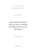 Unaprjeđenje sustava prikupljanja i oporabe otpadnih jestivih ulja u Hrvatskoj