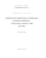 Učinkovitost insekticida u suzbijanju duhanova resičara (Thrips tabaci Lindeman, 1889) na luku