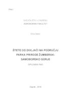 prikaz prve stranice dokumenta Štete od divljači na području Parka prirode Žumberak - Samoborsko gorje