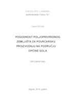 prikaz prve stranice dokumenta Pogodnost poljoprivrednog zemljišta za povrćarsku proizvodnju na području općine Gola