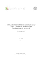 prikaz prve stranice dokumenta Aromatski profili baznih i pjenušavih vina "Bela" i " Katarina" proizvedenih tradicionalnom metodom