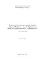 prikaz prve stranice dokumenta Brojnost i dinamika populacije štetnika platane (Platanus×acerifolia) i kestena (Aesculus hippocastanum) u Zagrebu 2021.