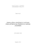 prikaz prve stranice dokumenta Fenološka opažanja cvatnje proljetnica na području grada Zagreba