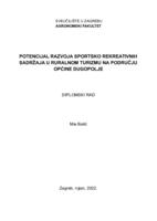 prikaz prve stranice dokumenta Potencijal razvoja sportsko rekreativnih sadržaja u ruralnom turizmu na području općine Dugoplje
