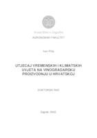 prikaz prve stranice dokumenta Utjecaj vremenskih i klimatskih uvjeta na vinogradarsku proizvodnju u Hrvatskoj