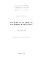prikaz prve stranice dokumenta Značajke izvoza hrvatske prehrambene industrije