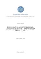 prikaz prve stranice dokumenta Ekologija i karakterizacija G-virusa vinove loze i badnavirusa vinove loze 1