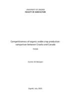 prikaz prve stranice dokumenta Competitiveness of organic arable crop production- comparison between Croatia and  Canada