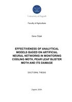 prikaz prve stranice dokumenta Effectiveness of analytical models based on artificial neural networks in monitoring codling moth, pear leaf blister moth and its damage