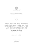 prikaz prve stranice dokumenta Spatio-temporal dynamic of soil organic matter in fire affected land using spectroscopy and remote sensing