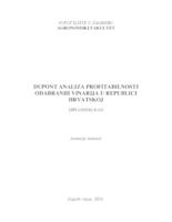 prikaz prve stranice dokumenta DuPont analiza profitabilnosti odabranih vinarija u Republiici Hrvatskoj
