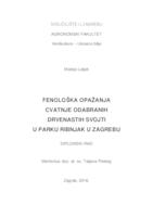 prikaz prve stranice dokumenta Fenološka opažanja cvatnje odabranih drvenastih svojti u parku Ribnjak u Zagrebu