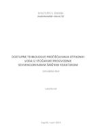 prikaz prve stranice dokumenta Dostupne tehnologije pročišćavanja otpadnih voda iz stočarske proizvodnje sekvencioniranim šaržnim reaktorom