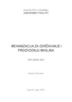 prikaz prve stranice dokumenta Mehanizacija za održavanje i proizvodnju maslina