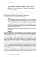 prikaz prve stranice dokumenta Total phenolic content and antioxidant capacity of Teran red wine: influence of pre-fermentative mash procedures