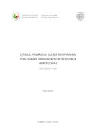 prikaz prve stranice dokumenta Utjecaj promjene cijena sirovina na poslovanje bioplinskog postrojenja Hercegovac