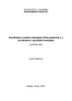 prikaz prve stranice dokumenta Korištenje Livadne vlasnjače (Poa pratensis L.) za ukrasne i sportske travnjake