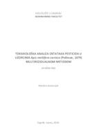 prikaz prve stranice dokumenta Toksikološka analiza ostataka pesticida u uzorcima Apis mellifera carnica (Pollman, 1879) multirezidualnom metodom