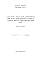 prikaz prve stranice dokumenta Utjecaj stadija i redosljeda laktacije na broj somatskih stanica i njihova povezanost s količinom i kvalitetom mlijeka u mliječnih krava