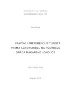 prikaz prve stranice dokumenta Stavovi i preferencije turista prema agroturizmu na području grada Makarske i okolice
