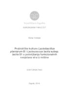 prikaz prve stranice dokumenta Probiotičke kulture Lactobacillus plantarum B i Lactococcus lactis subsp. lactis S1 u poboljšanju funkcionalnih svojstava sira iz mišine