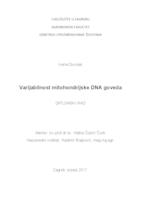 prikaz prve stranice dokumenta Varijabilnost mitohondrijske DNA goveda