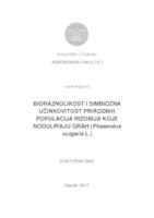 prikaz prve stranice dokumenta Bioraznolikost i simbiozna učinkovitost prirodnih populacija rizobija koje noduliraju grah (Phaseolus vulgaris L.) 