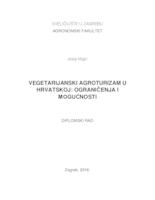 prikaz prve stranice dokumenta Vegetarijanski agroturizam u Hrvatskoj: ograničenja i mogućnosti